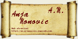 Anja Monović vizit kartica